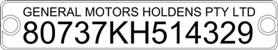 Holden Commodore Serial Numbers